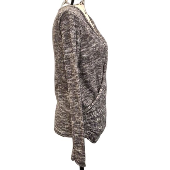 Free People Gotham Faux Wrap Top Sweater S Deep V Neck Knit Pullover Slouchy - Picture 3 of 11